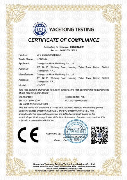 China Guangzhou Hone Machinery Co., Ltd. zertifizierungen