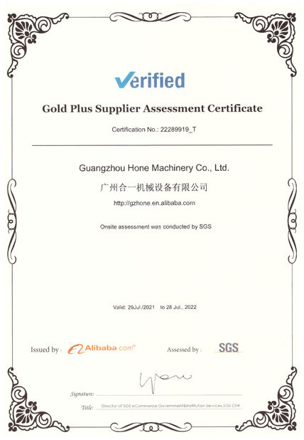 China Guangzhou Hone Machinery Co., Ltd. zertifizierungen
